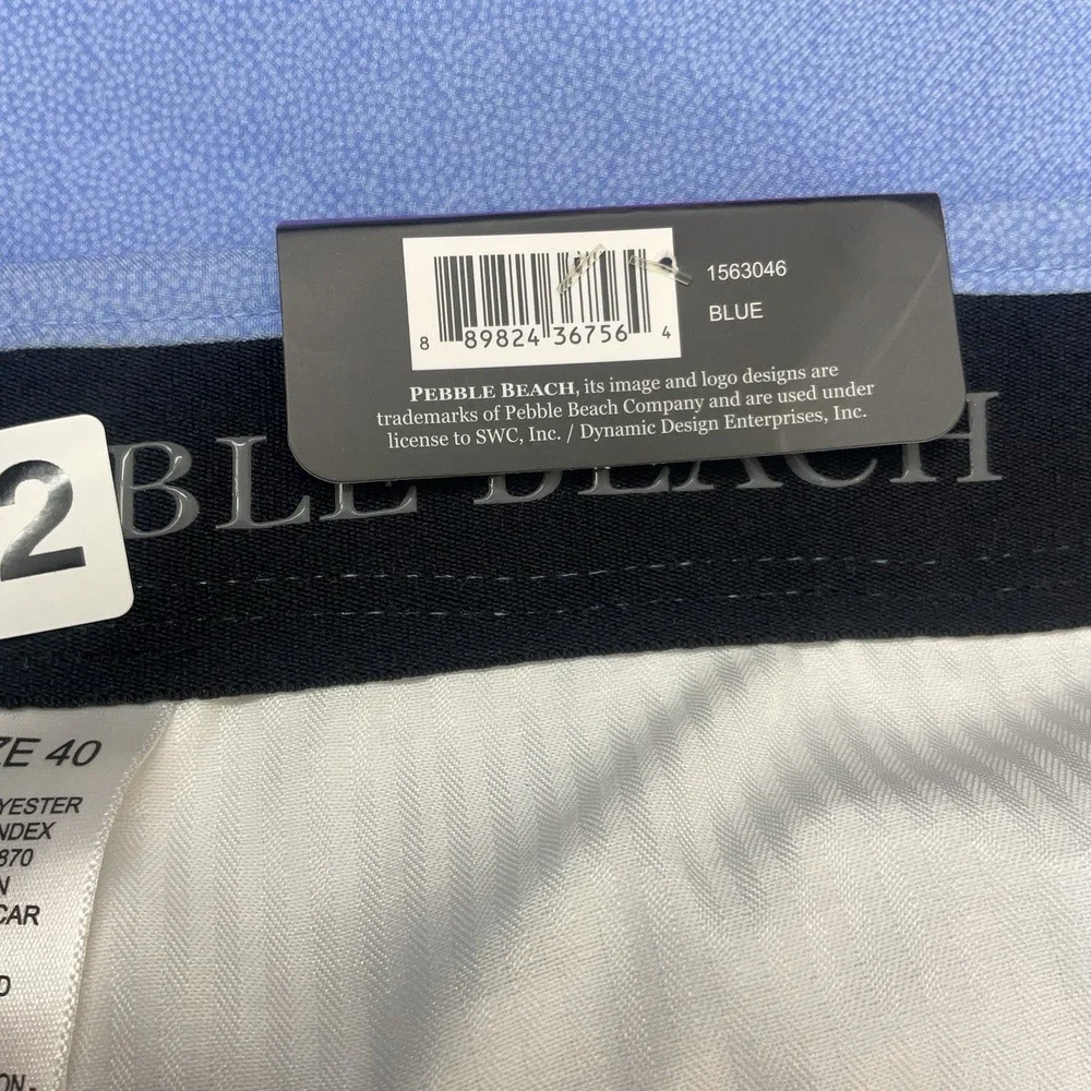 NEW Pebble Beach‎ Dry-Luxe Comfort Flex Performance Golf Short Size 40 Blue Dots